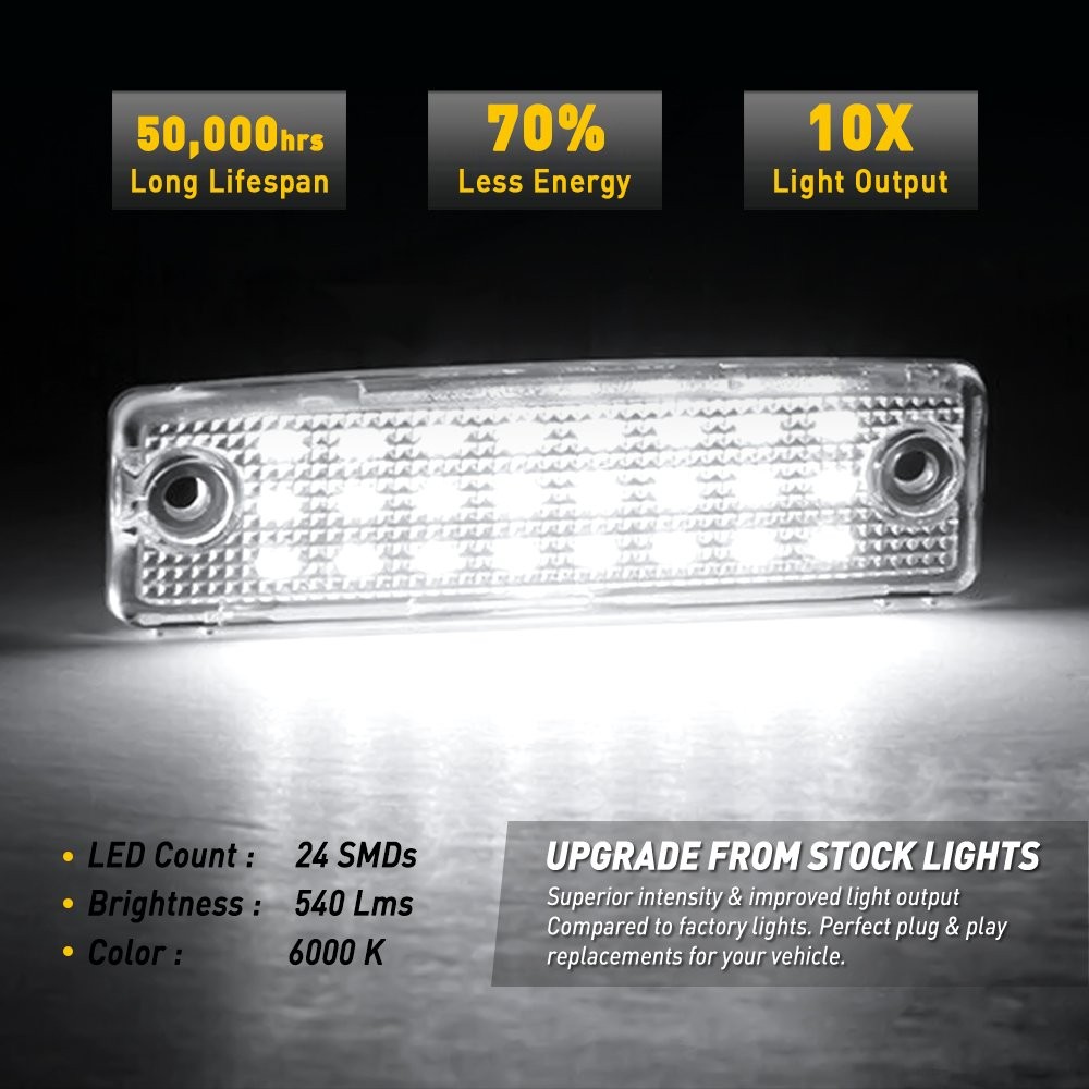 For 96-22 Toyota 4Runner/01-22 Sequoia SMD LED White License Plate Light BRIGH
