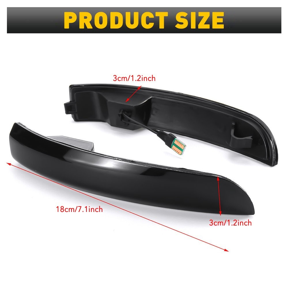 Smoked Sequential For Ford / Kuga Escape All 13-18 LED Mirror Turn Signal Lights