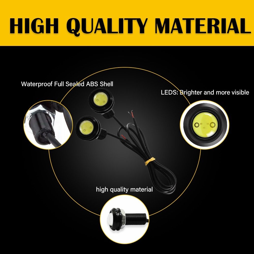 10X White 12V For Eagle Eye LED Daytime Running Drl Backup Light Car Rock Lamp