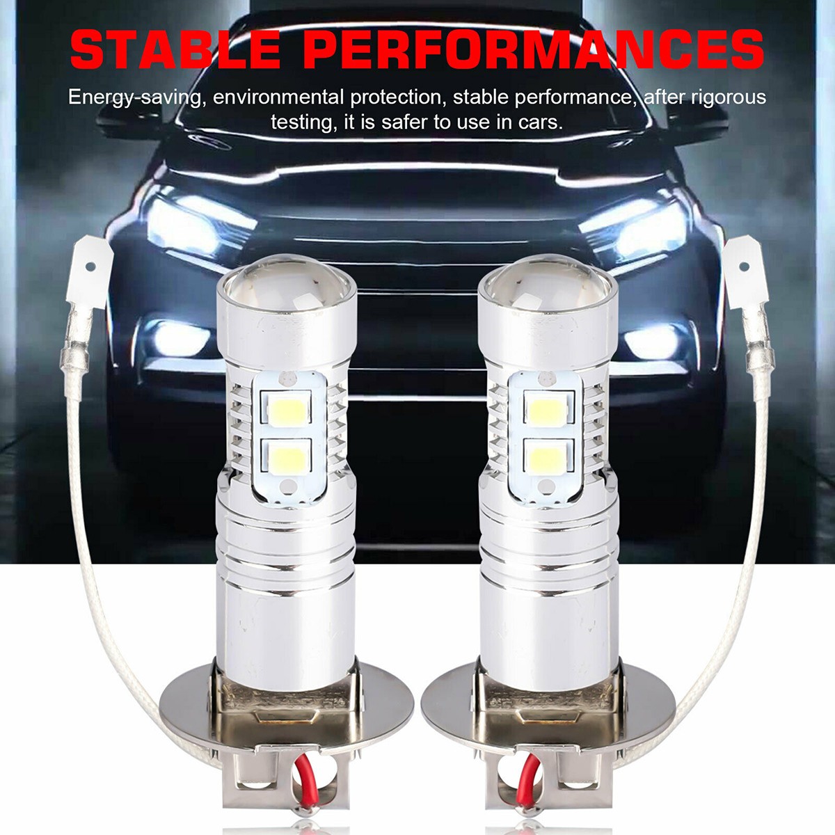 H3 50W High Power LED Fog Light Bulb 6500K 50000 Hours For Ford F-150 Direct Fit