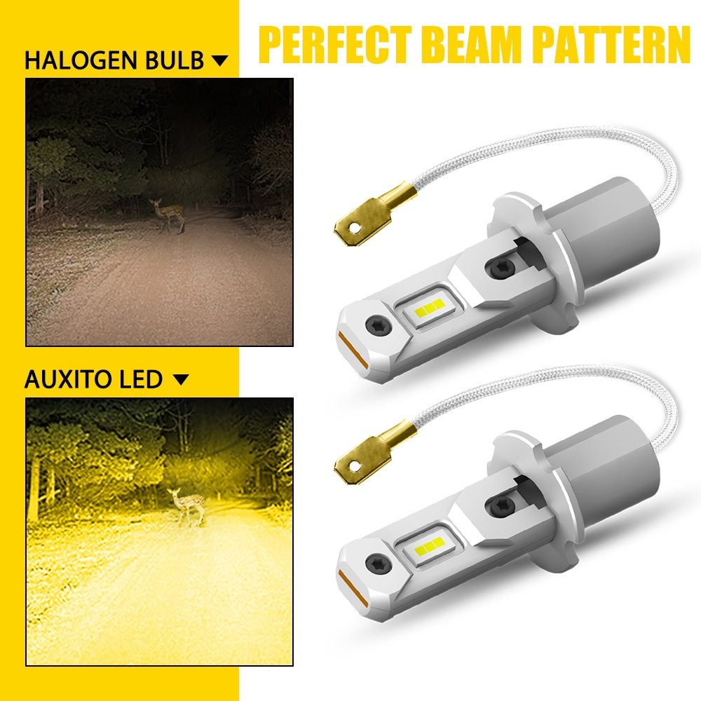 3000K Amber H3 LED Fog Light Driving Bulbs DRL Conversion Kit 4000LM 30W 2PCS A