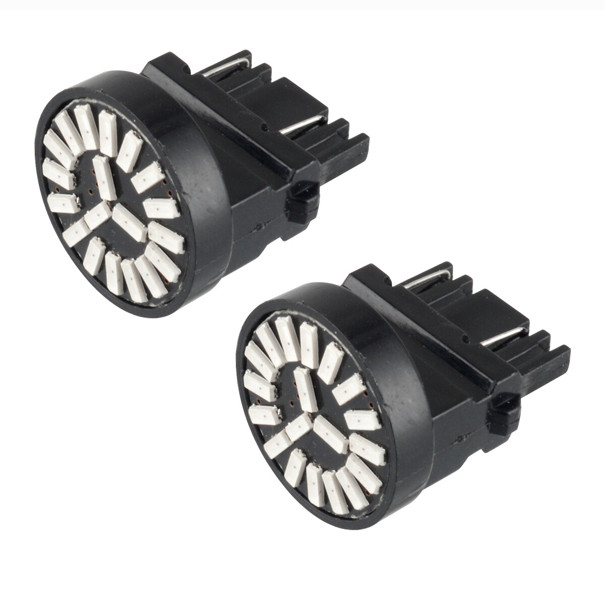 2 PCS Universal 3157 LED Turn Signal Reverse Stop Brake Tail Light 19 SMD Bulb