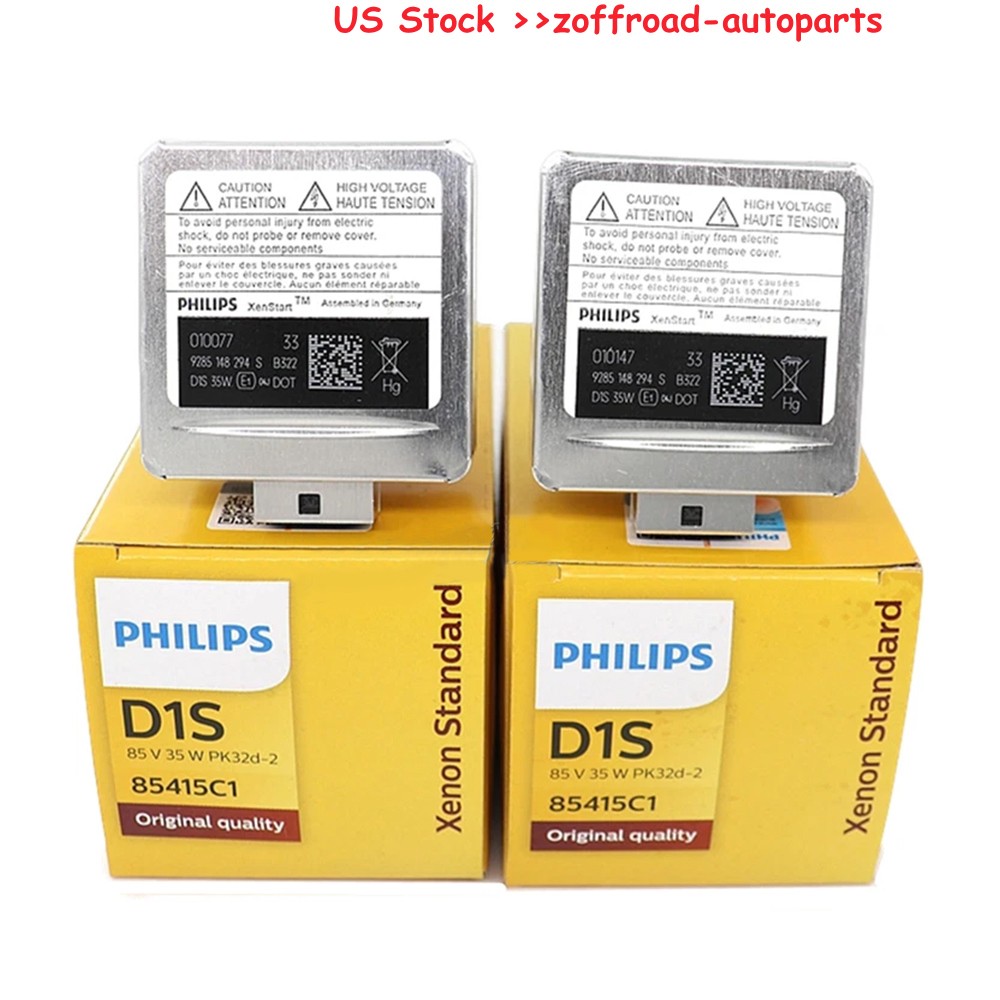 2x Genuine Philips D1S 85415C1 HID Xenon Headlight Bulbs OEM 4300K DOT Pair (2)