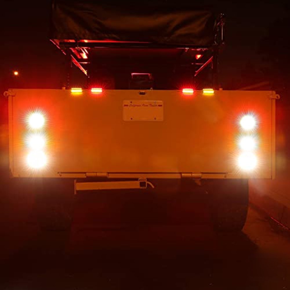 10x 12v Outline Round Side Marker Led White Lights Lamps For Trailer Truck