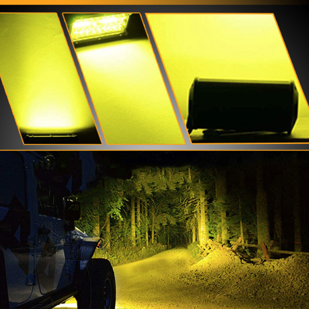4x 7″ Yellow LED Driving Light Spot Pods Fog Lamps Fit Peterbilt Mack Semi Truck