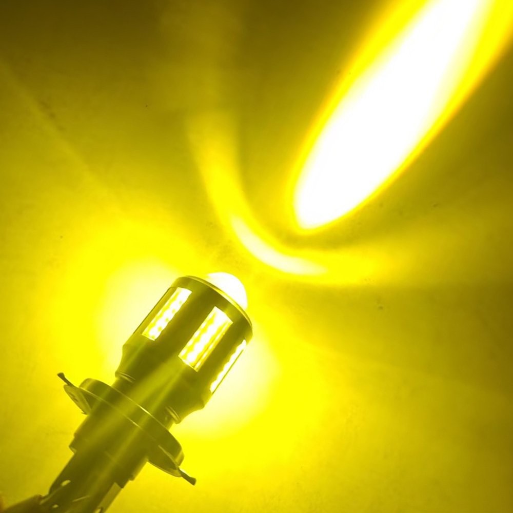 For Motorcycle H4 White Yellow Dual Color LED Hi/Low Beam Bulb Bright Headlight