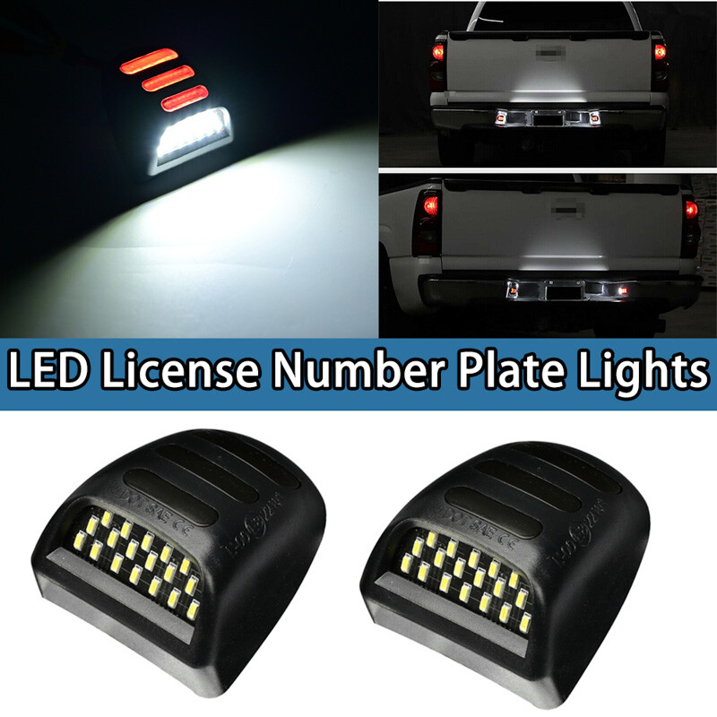 LED License Plate Light Red DRL For Chevy Silverado For GMC Sierra 1500 2500 AB