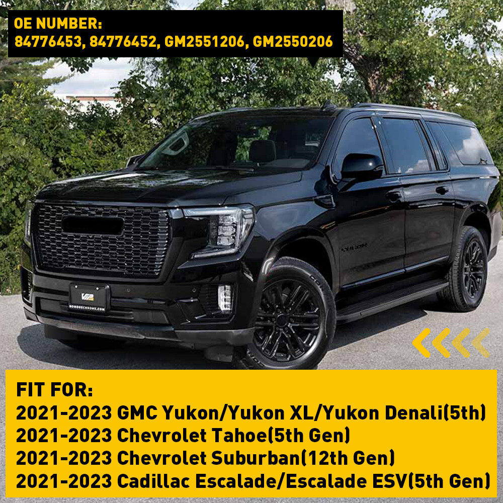 2x Full Front LED Smoke Side White Lights For Escalade Marker 2021-2023 Yukon XL