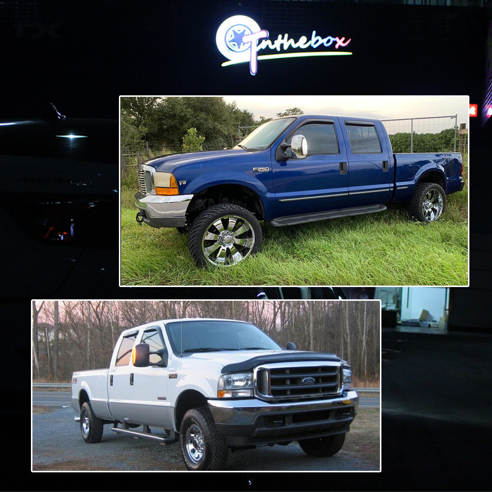 Clear Lens White/Amber Switchback LED Side Mirror Lamps For 03-07 Ford F250 F350