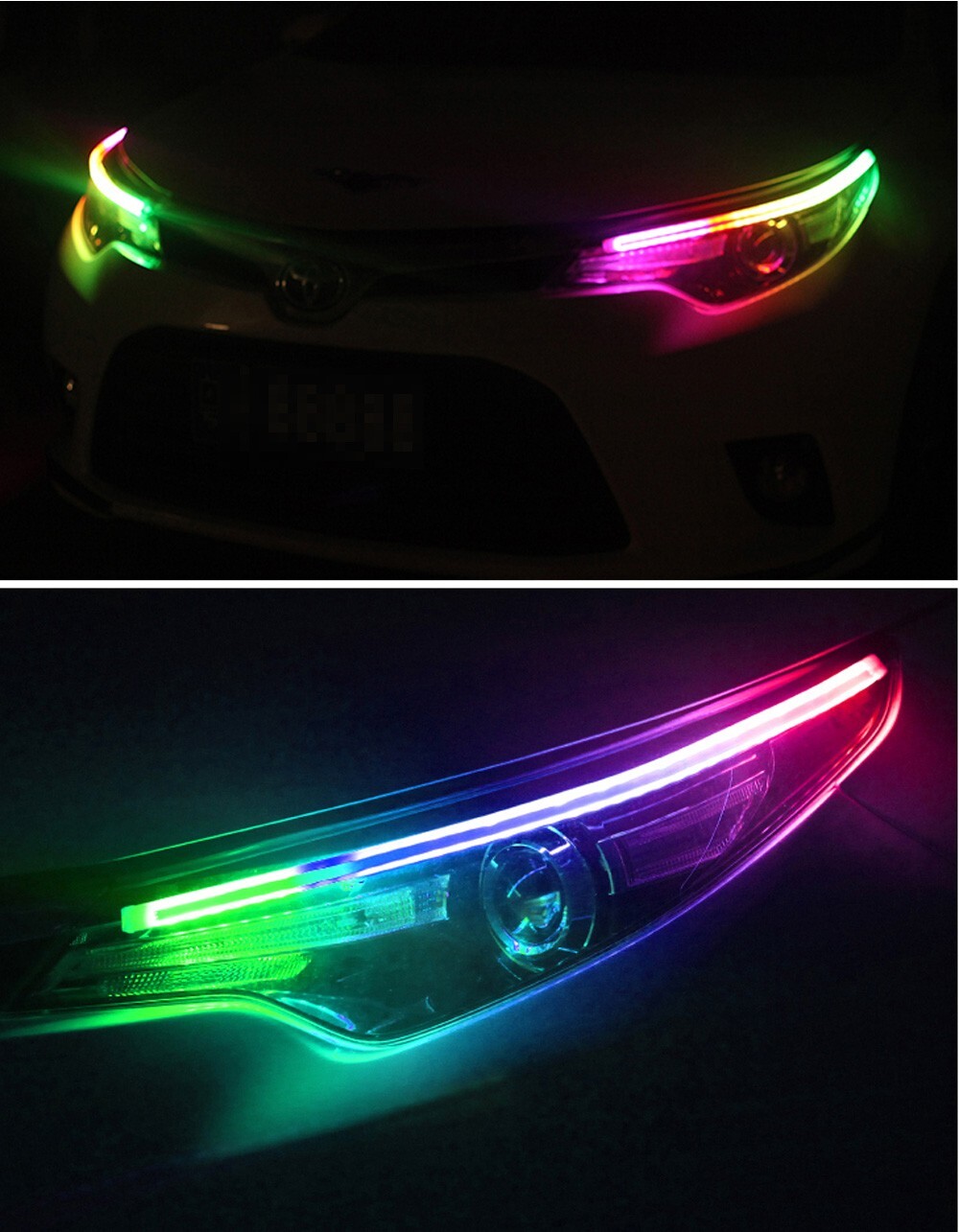 BT RGB Charm Dynamic Dream Color 24″ Strip Flow Chase Indicator Tube for SEAT