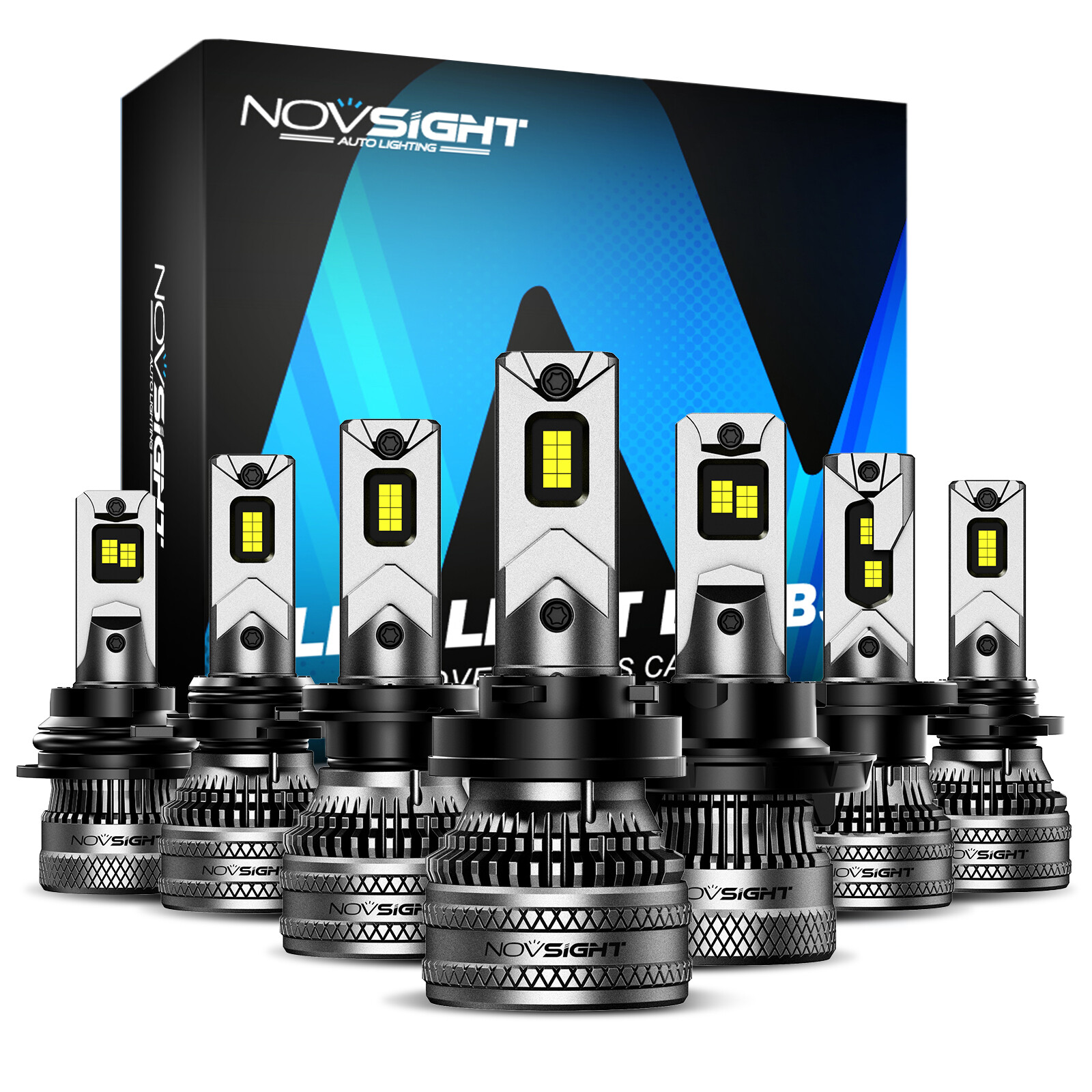 NOVSIGHT H4 H11 H13 9005 9006 9007 LED Headlight High Low Beam Bulbs 6500K White