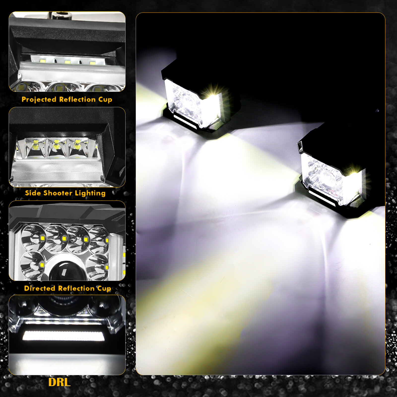 2PCS 5″INCH 160W LED Work Lights White Offroad Driving Side Shooter Fog Lamp