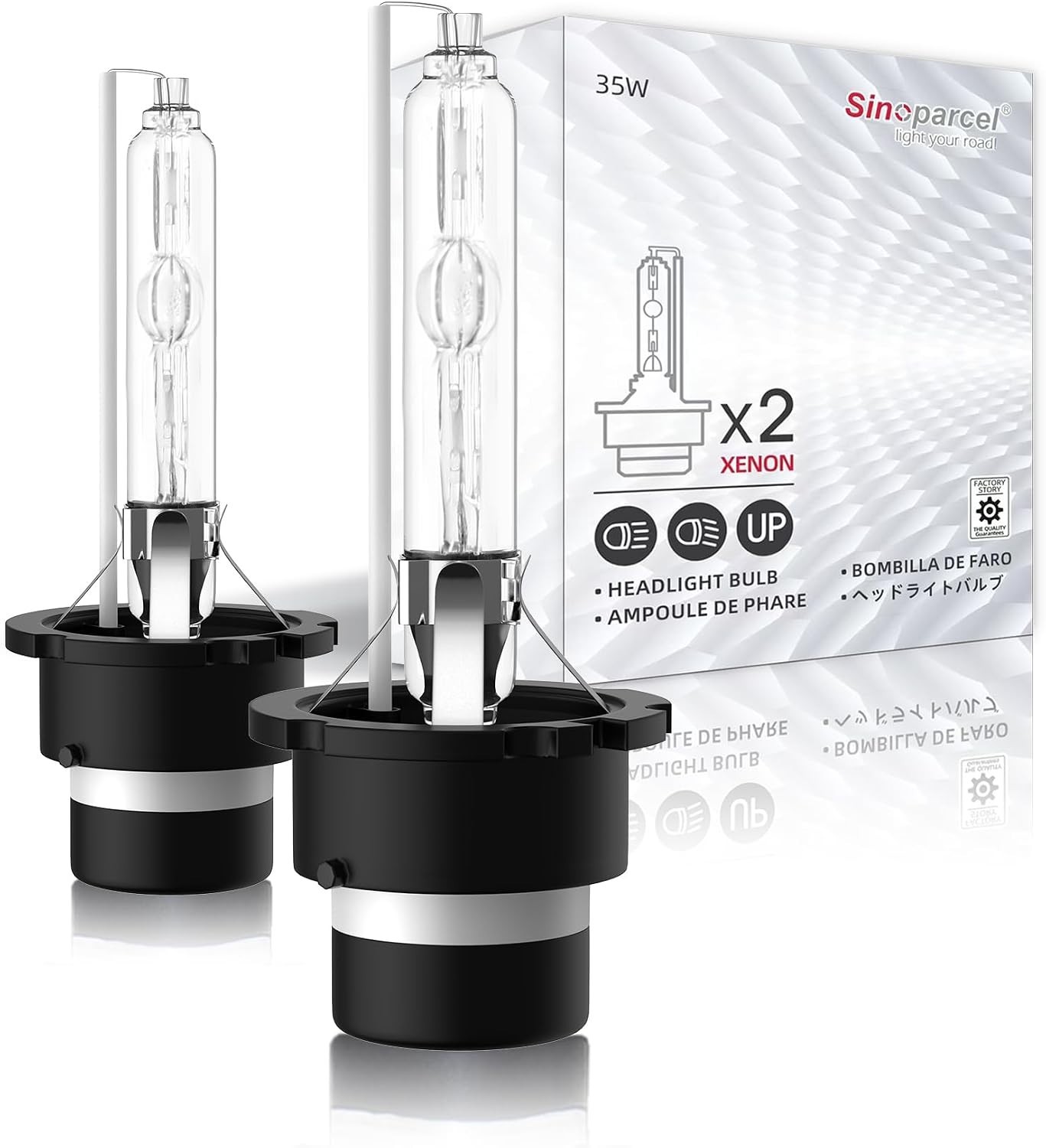 D2S Xenon HID Headlight Bulbs – 6000K 35W High Low Beam 66240 85122UB 66040 R…
