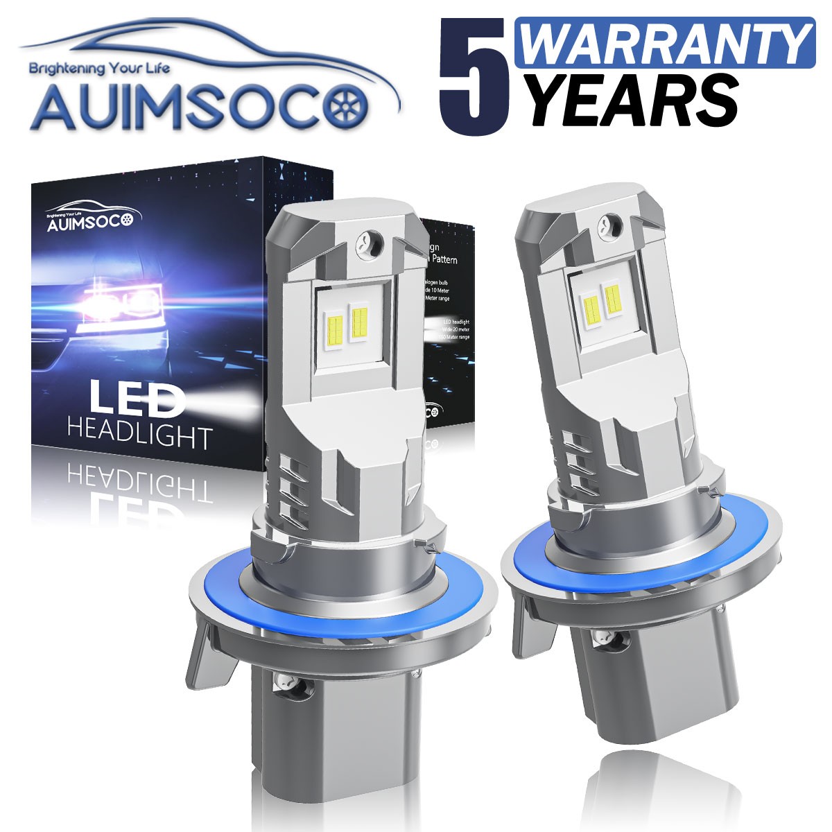 H13 LED Headlight KIT High Low Beam Bulbs 720W 72000LM Extremely Bright White
