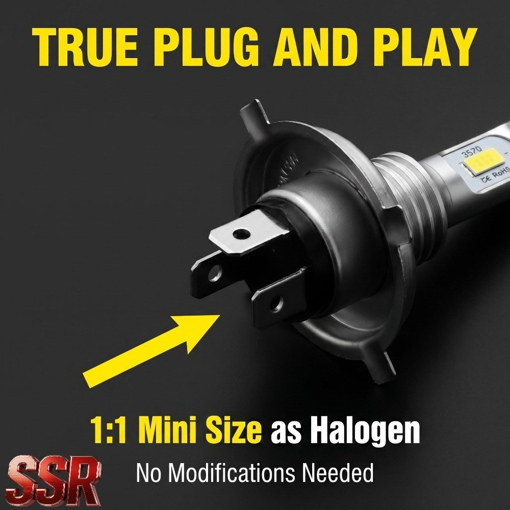 Pair 9003/H4 LED Headlight Bulbs Conversion Kit High&Low Beam 6500K Bright White