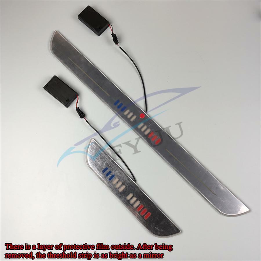 2Pcs 550*45mm Car LED Flowing Front Pedal Light Sill Pathway Welcome Scuff Light