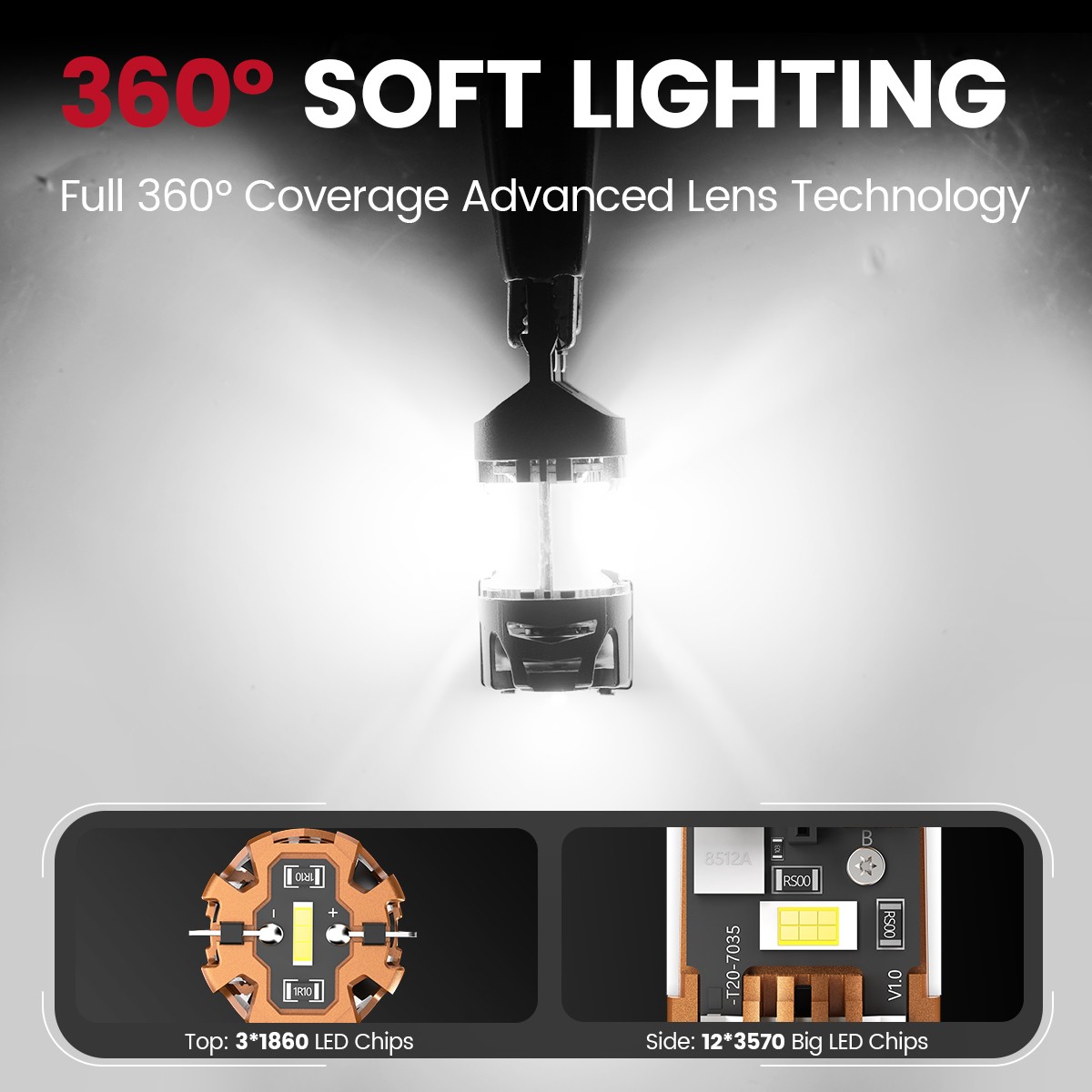 LASFIT 3157 3757 LED Reverse Backup Light Bulb Canbus Error Free 48W 6000K White