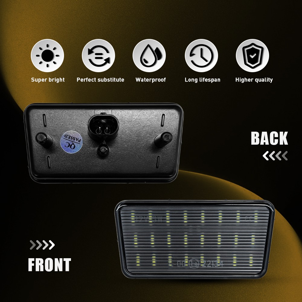 Rear Clear White LED License Plate Tag Light For Jeep 2018 19-up Wrangler JL EPU