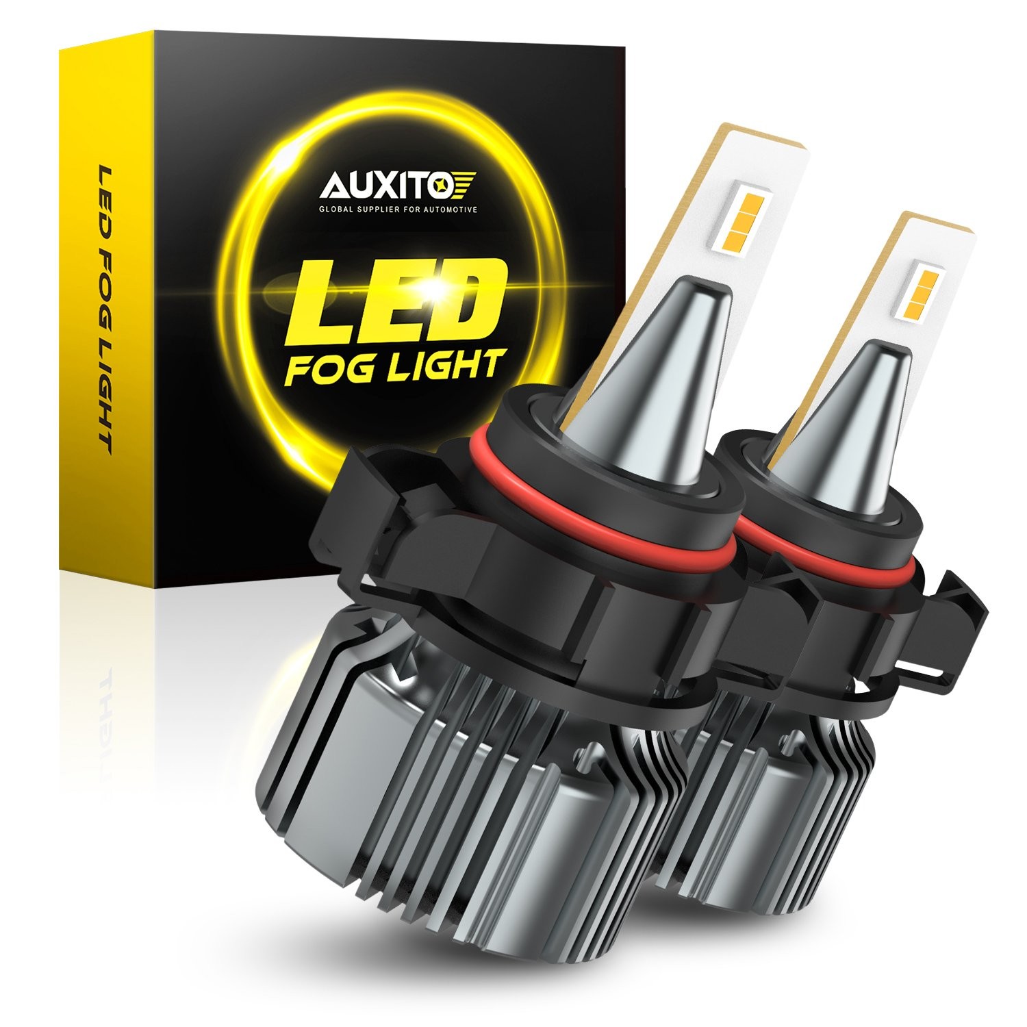AUXITO CANBUS 5202 5201 H16 LED Fog Light Daytime Running 3000K Amber Light X2