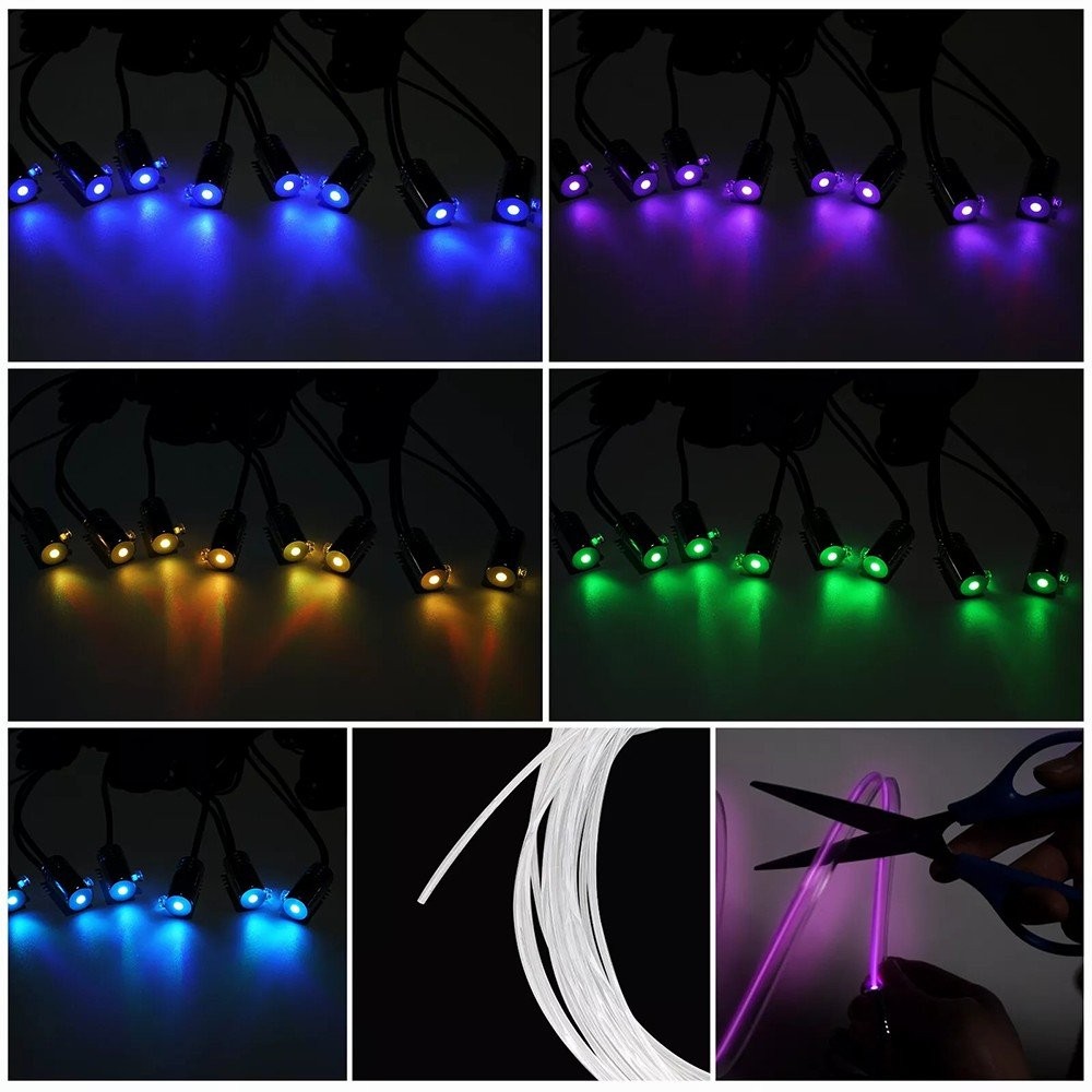 8M RGB LED Strip Light Car Interior Fiber Optic Neon Wire Atmosphere Bluetooth