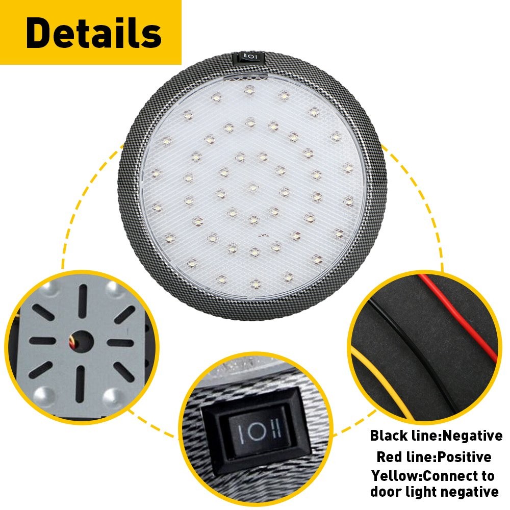 46 LED Auto Car Interior Dome Roof Light Truck Ceiling White Lamps Universal M