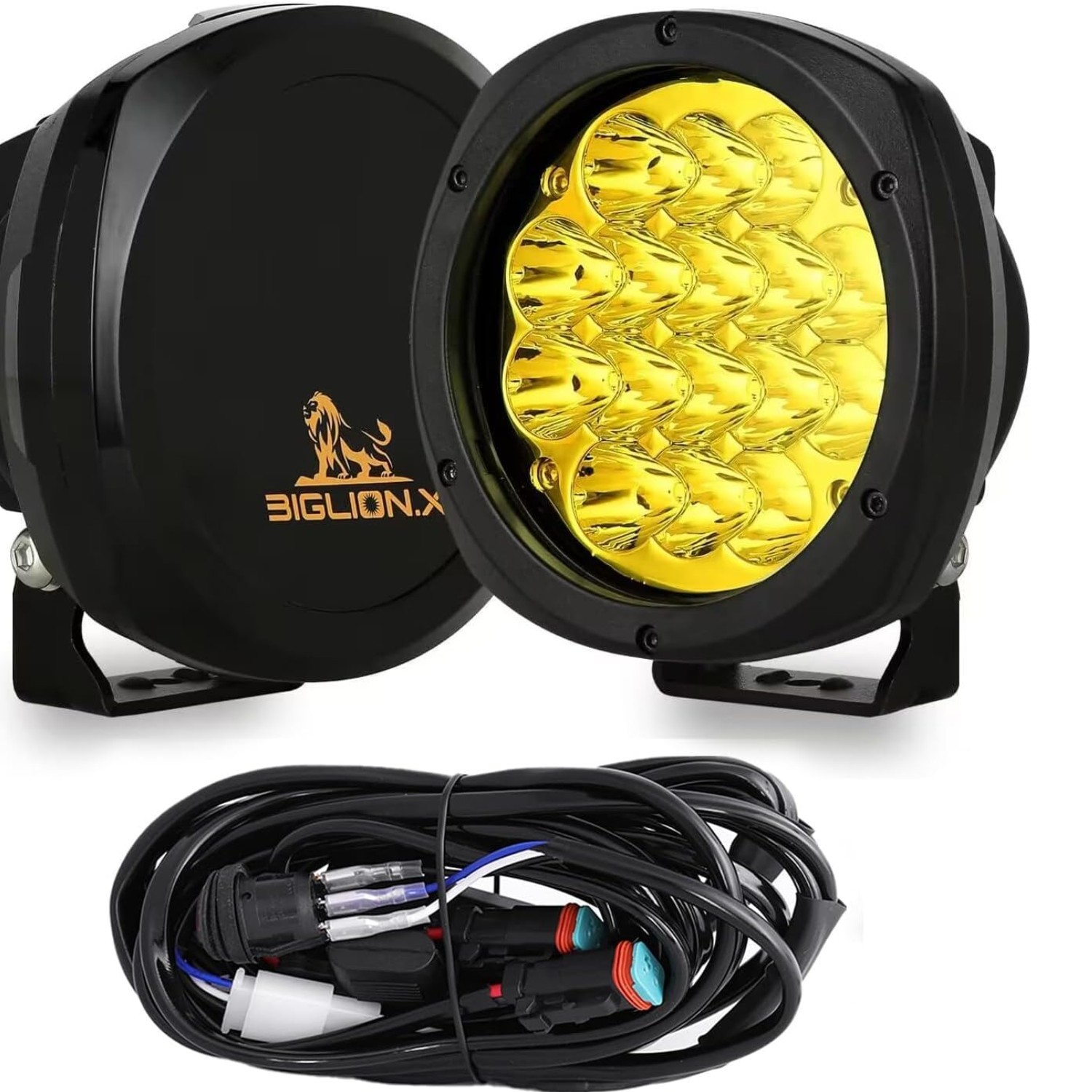 5 Inch Pair 160W Amber Round LED Offroad Lights 18800LM Amber Yellow OffRoad