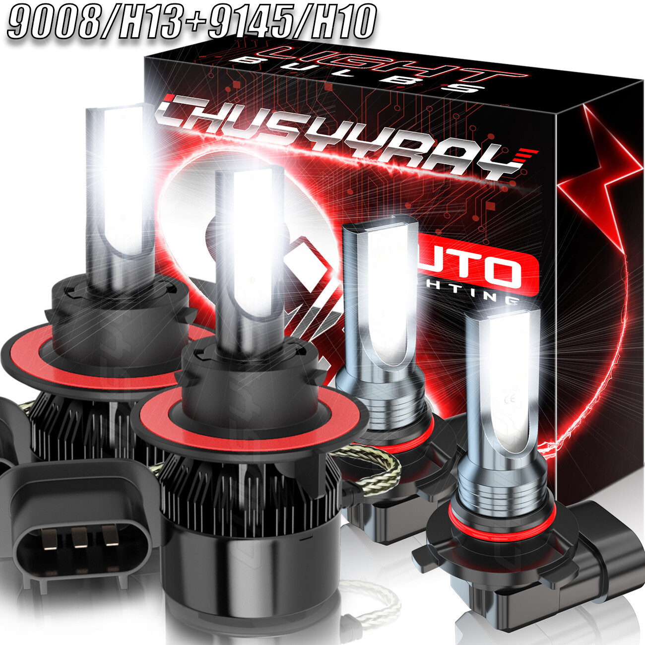 4x H13 9008+9140 H10 LED Headlight Fog Lights for Chrysler Pacifica 2007 2008