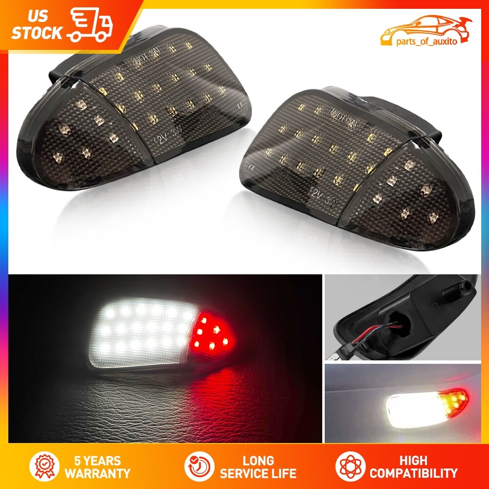 smoked LED Panel Door Interior Courtesy Light Pair Lamp For 1997-2003 Ford F150