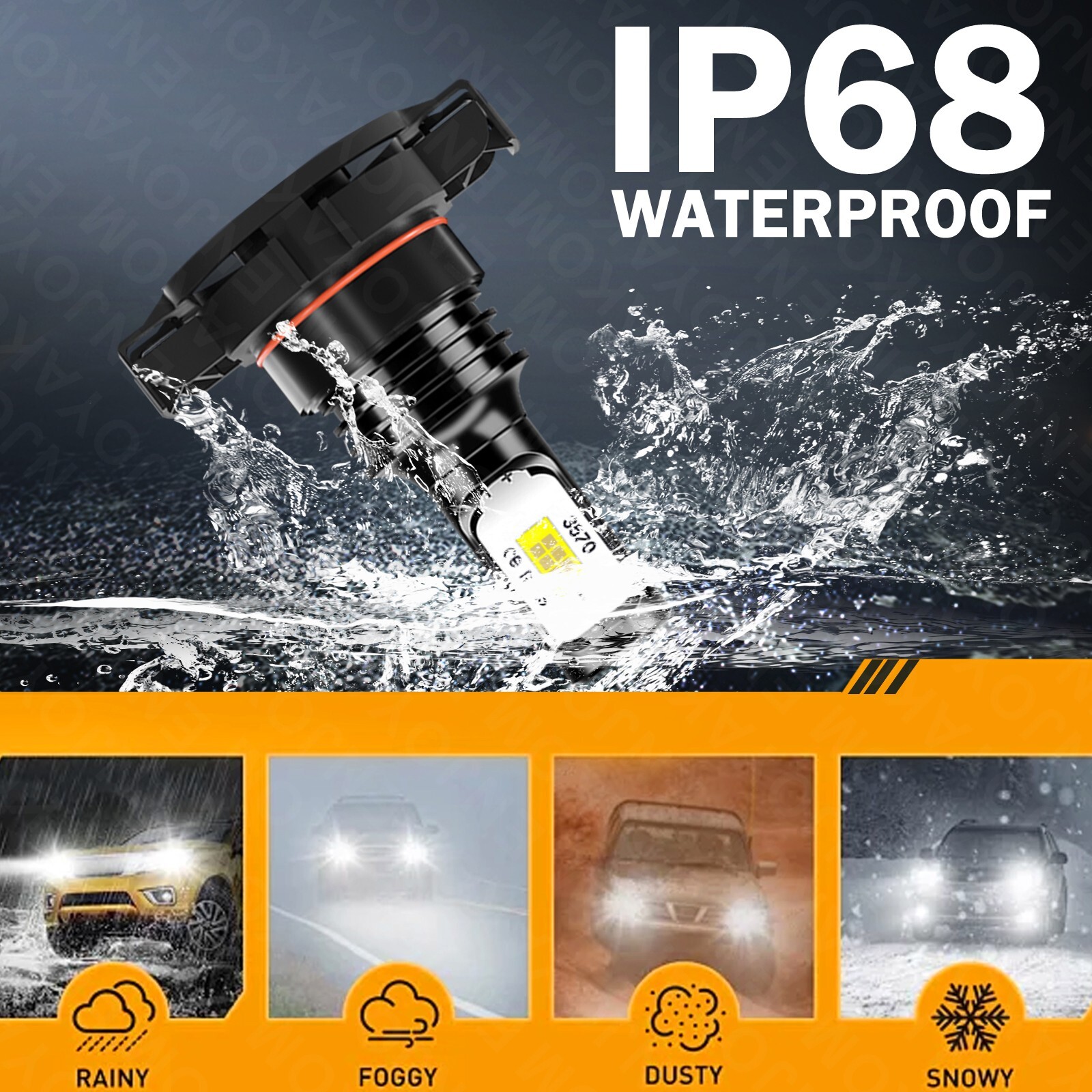 6X 9005 H11 H11 LED Headlight Fog Bulbs High Low Beam 6Pcs For Mazda CX-9 2014