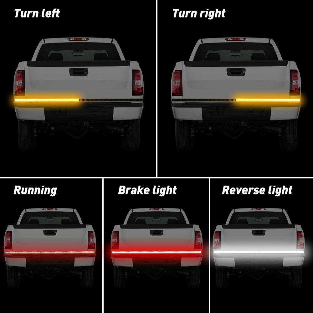 60″ 3 Row 432 LED Strip Tailgate Light Bar Truck Reverse Brake Rear Tail Light