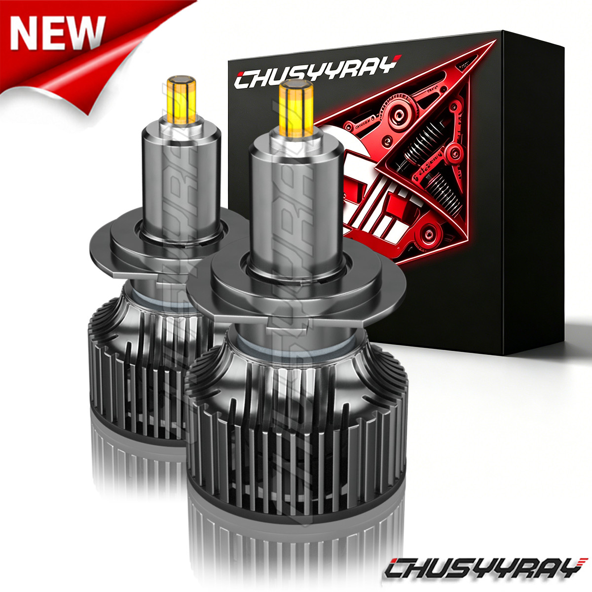 2x H7 LED Headlight Bulb Kit High Low Beam 6000K White New CSP 200W Super Bright