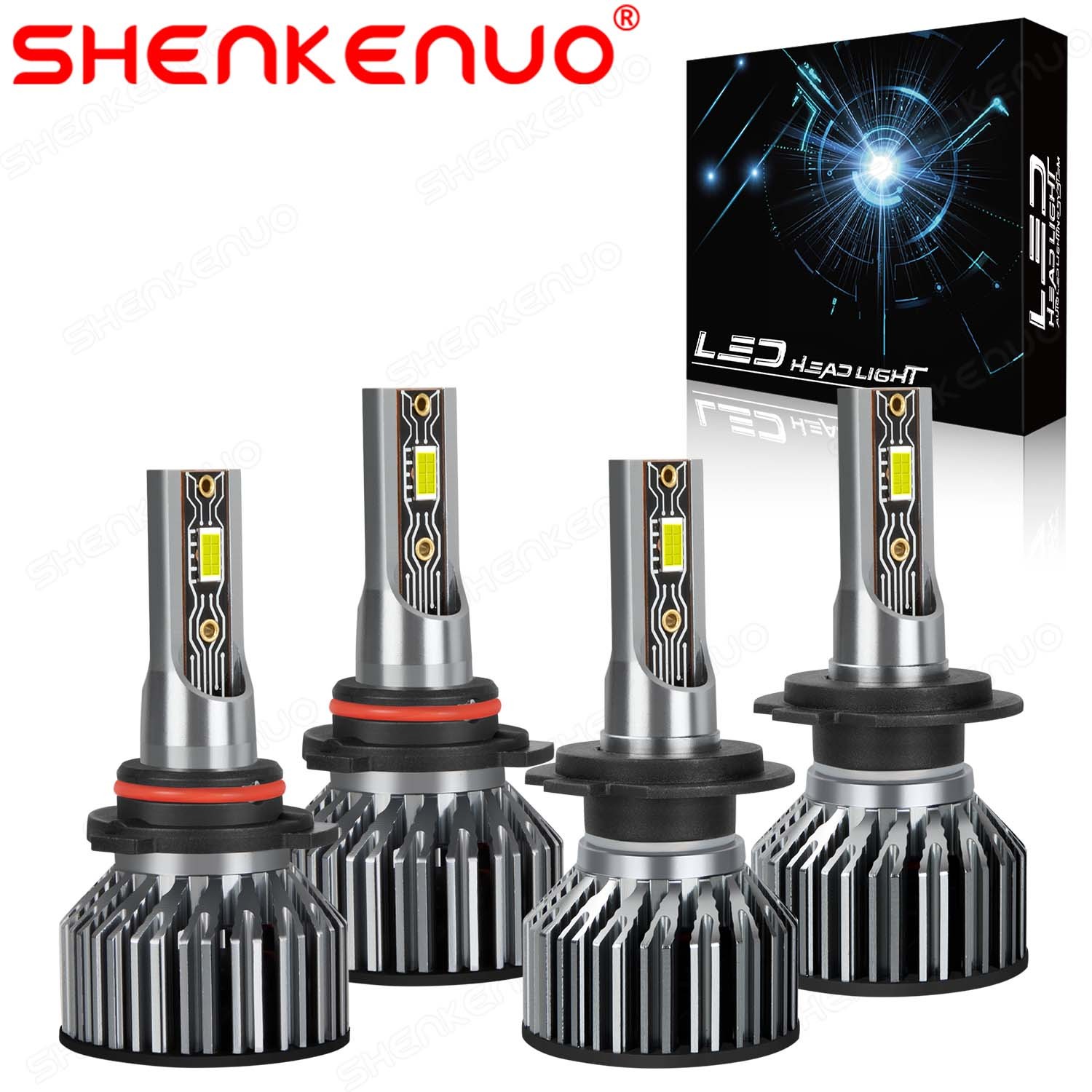 Cold White 9005 H7 LED Headlight Bulbs High Low Beam For Mazda 3 GT GS 2004-2009