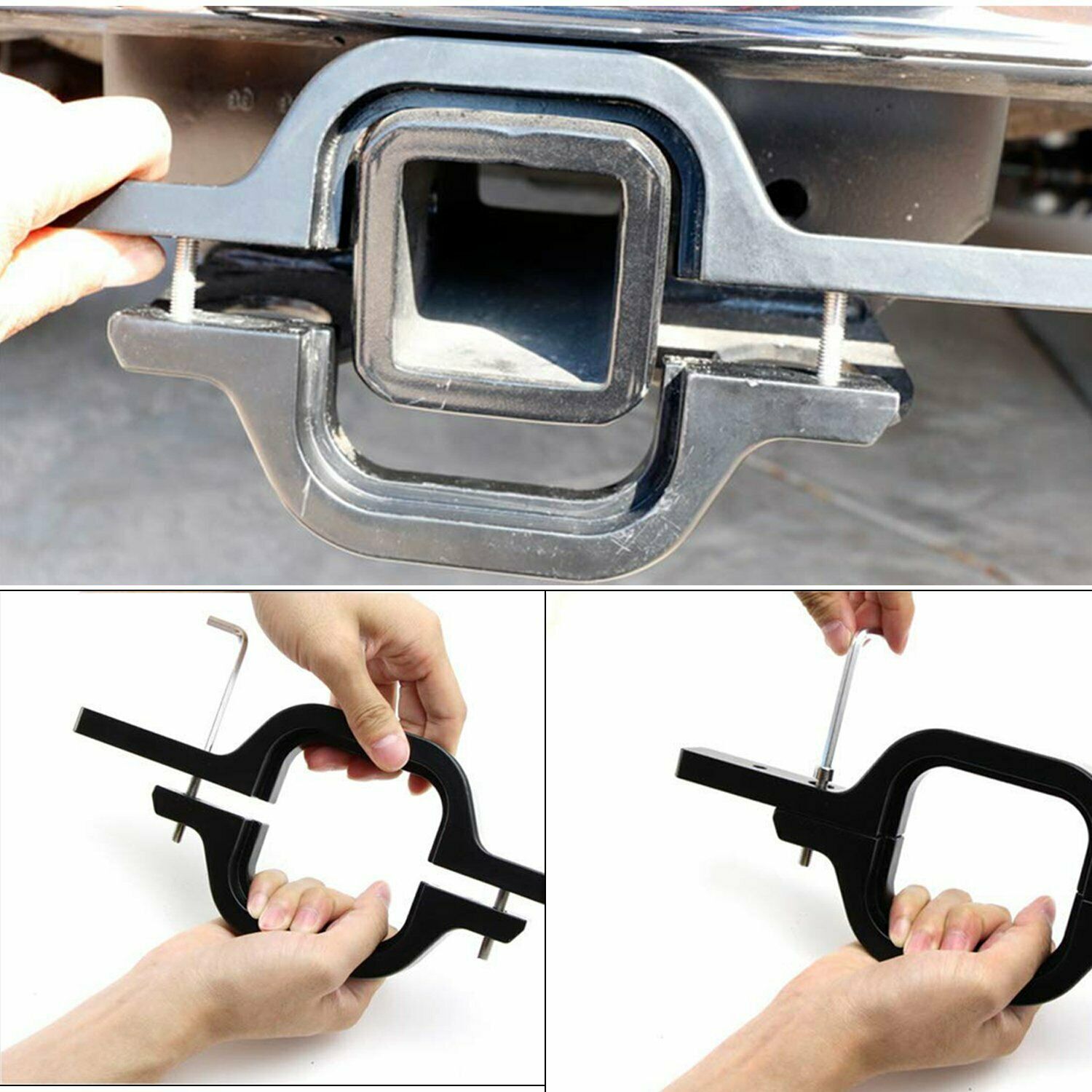 Tow Hitch Mounting Bracket+3-row LED Work Light Pods Backup Reverse 4“For Truck