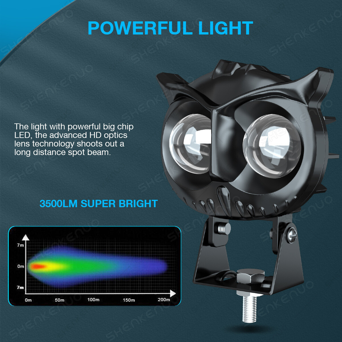 Owl LED Work Light Bar Fog Driving Spot Pods Off Road SUV ATV Truck Yellow White