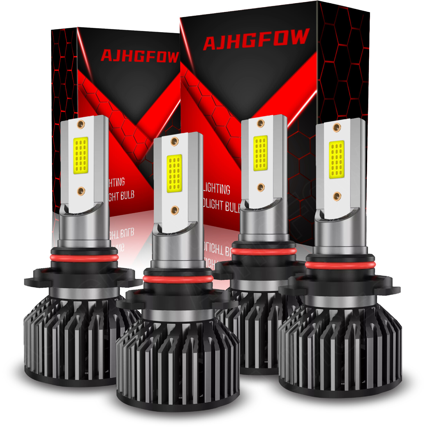 AJHGFOW 9005 9006 HB3 HB4 LED Headlight Bulbs 40000LM High/Low Beam Lamp 6500K