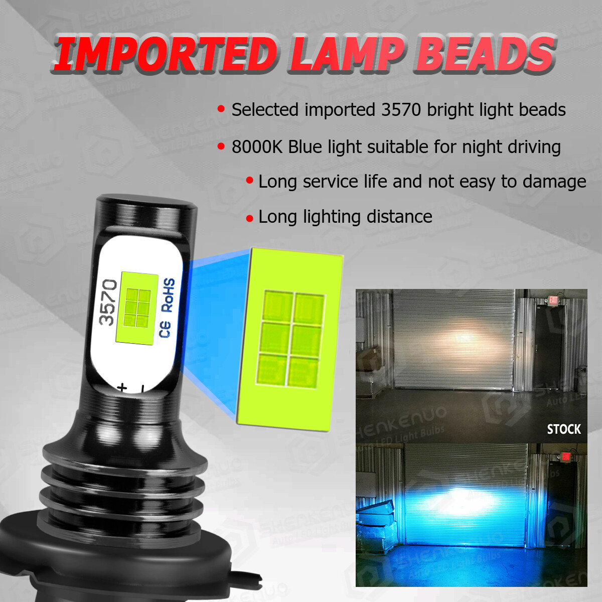 6Pcs LED Headlight High Low Beam + Fog Light Bulbs Kit Ice Blue 8000K H7+H7+H11