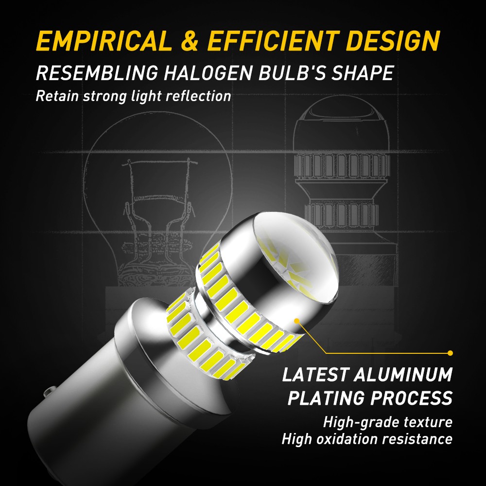 2-20 LED Reverse Parking Daytime Running Light Bulb White 6000K 1156 4014SMD 54H