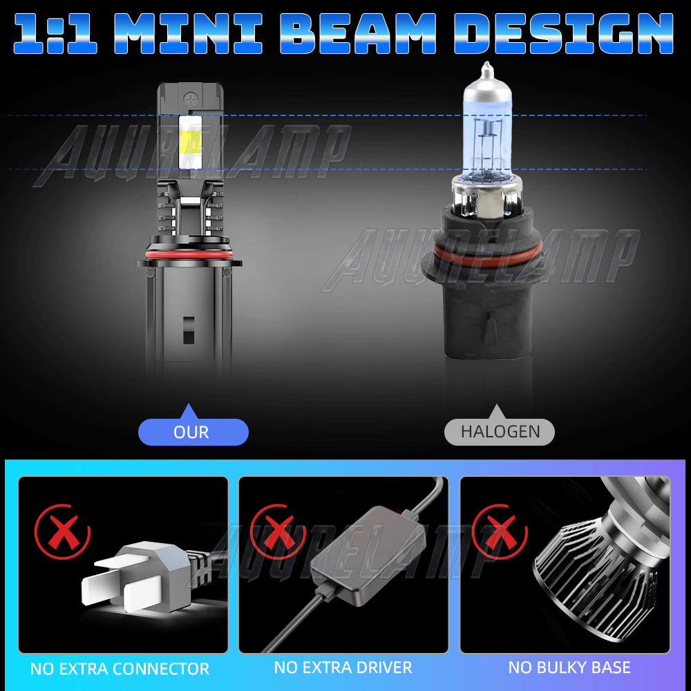 AQJ 9007 HB5 LED Headlight Bulbs High Low Beam 60000LM White Super Bright 2X