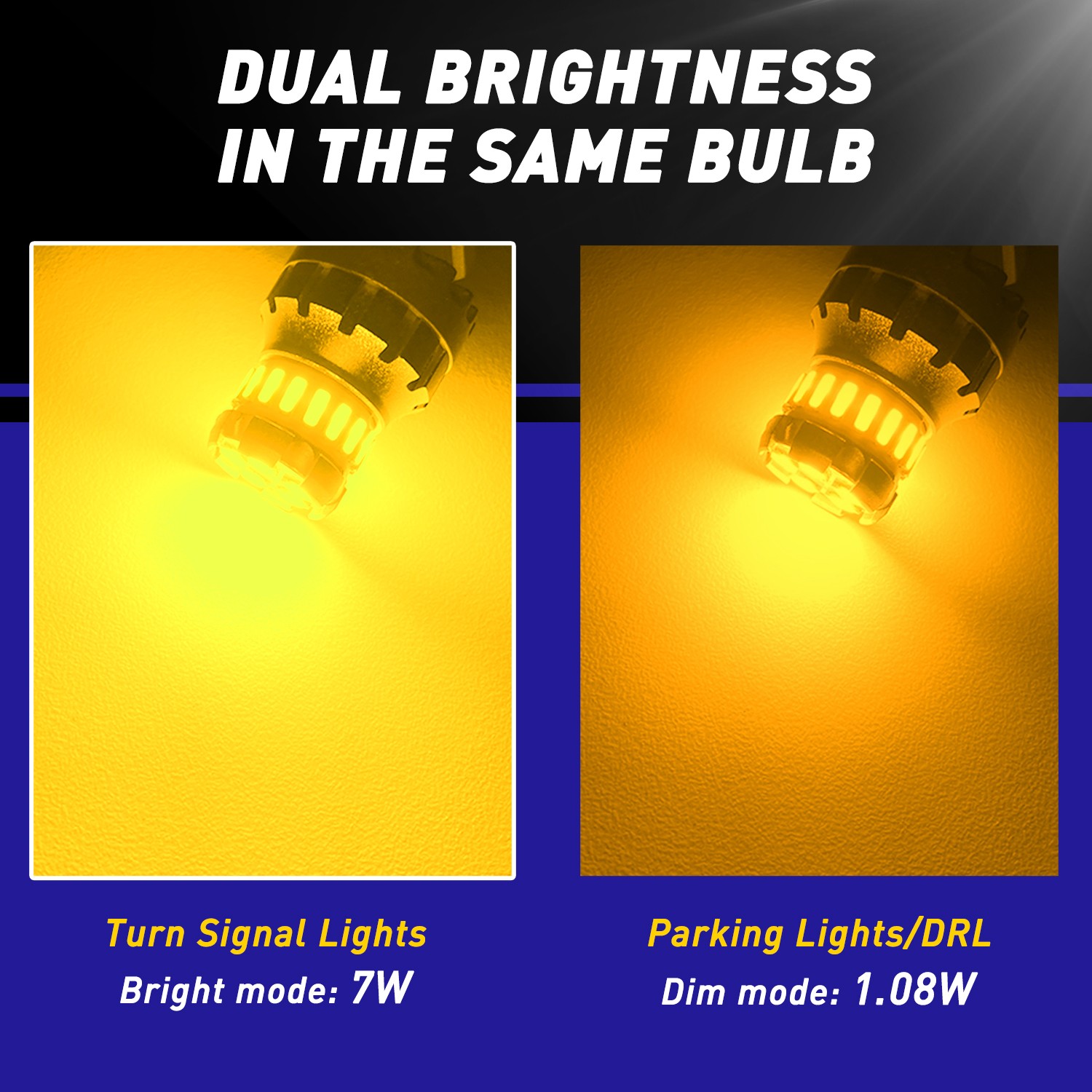 1157 LED Turn Signal Parking Light Bulb Amber Yellow Blinker Lamp Bright 2-6X