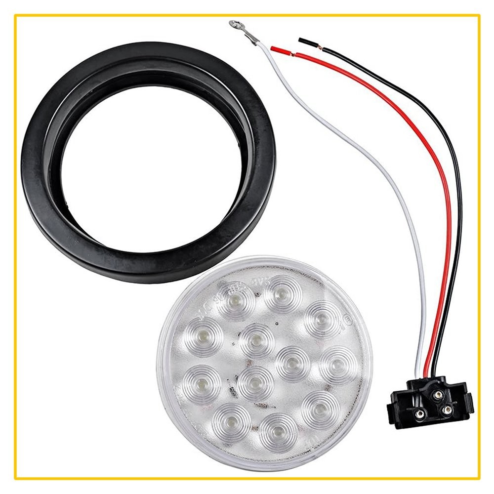 4in 12V Marker Lights LED Truck Trailer Round Side Bullet Light White Lamps 2Pcs