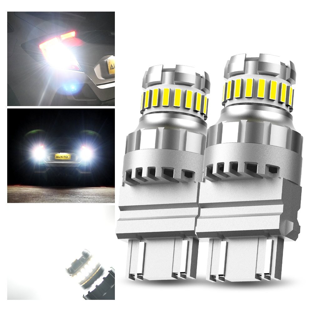2x 3157 3156 LED Backup Reverse Signal Turn Light Bulbs White 2400LM 6500K