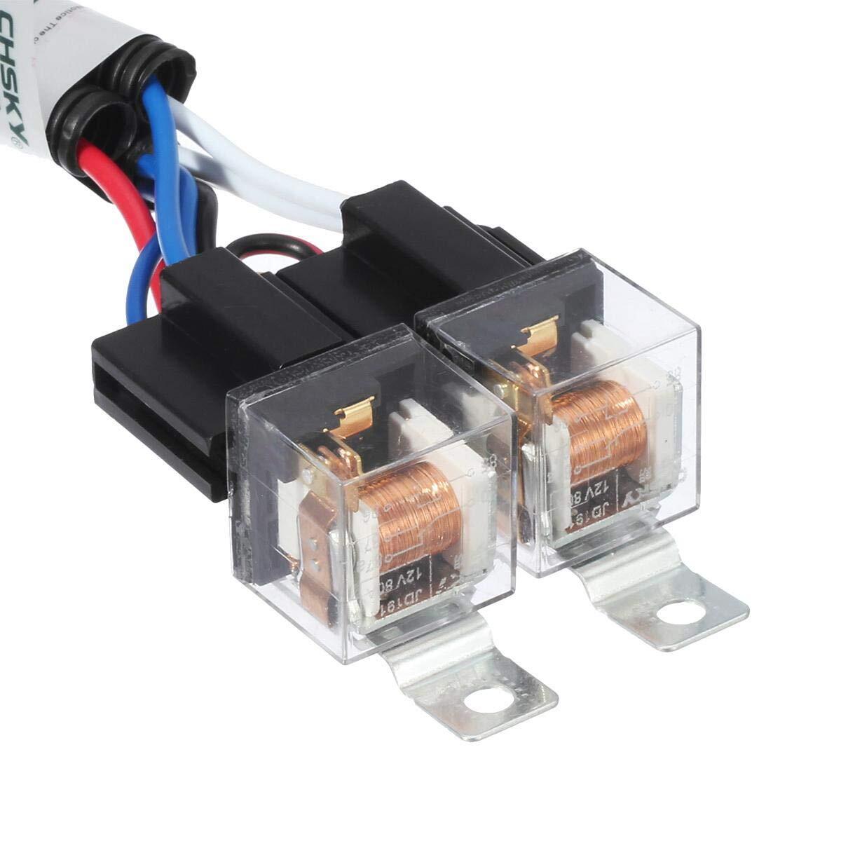 2pcs MAX 80A H4 Headlamp Light Plug H4 Headlight Relay Wiring Harness Kits