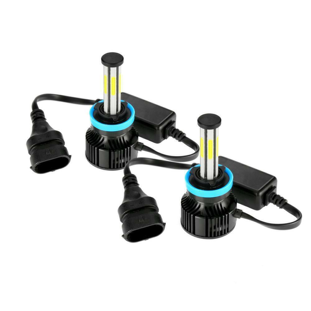 6-sides H11 H8 H9 LED Headlight Kit High Low Beam Bulbs Super Bright 6500K White