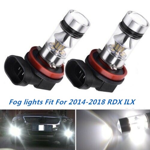 2x 2200LM 100W Fog lights For Acura RDX ILX 2014-2018 6000K White LED Lamp