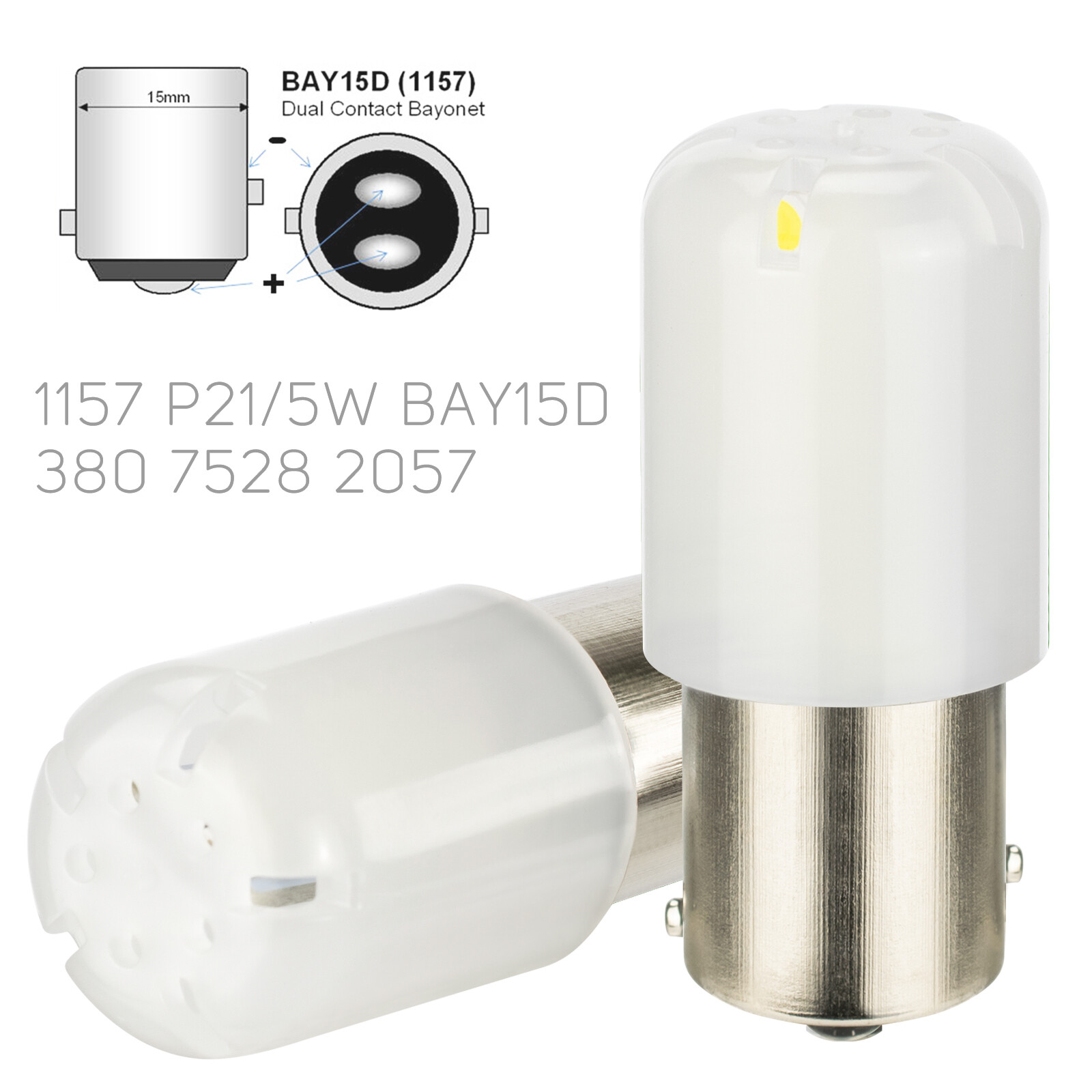 4x 1157 BAY15D 3030-SMD LED Tail Stop Brake Light Bulbs Super Bright 6000K White