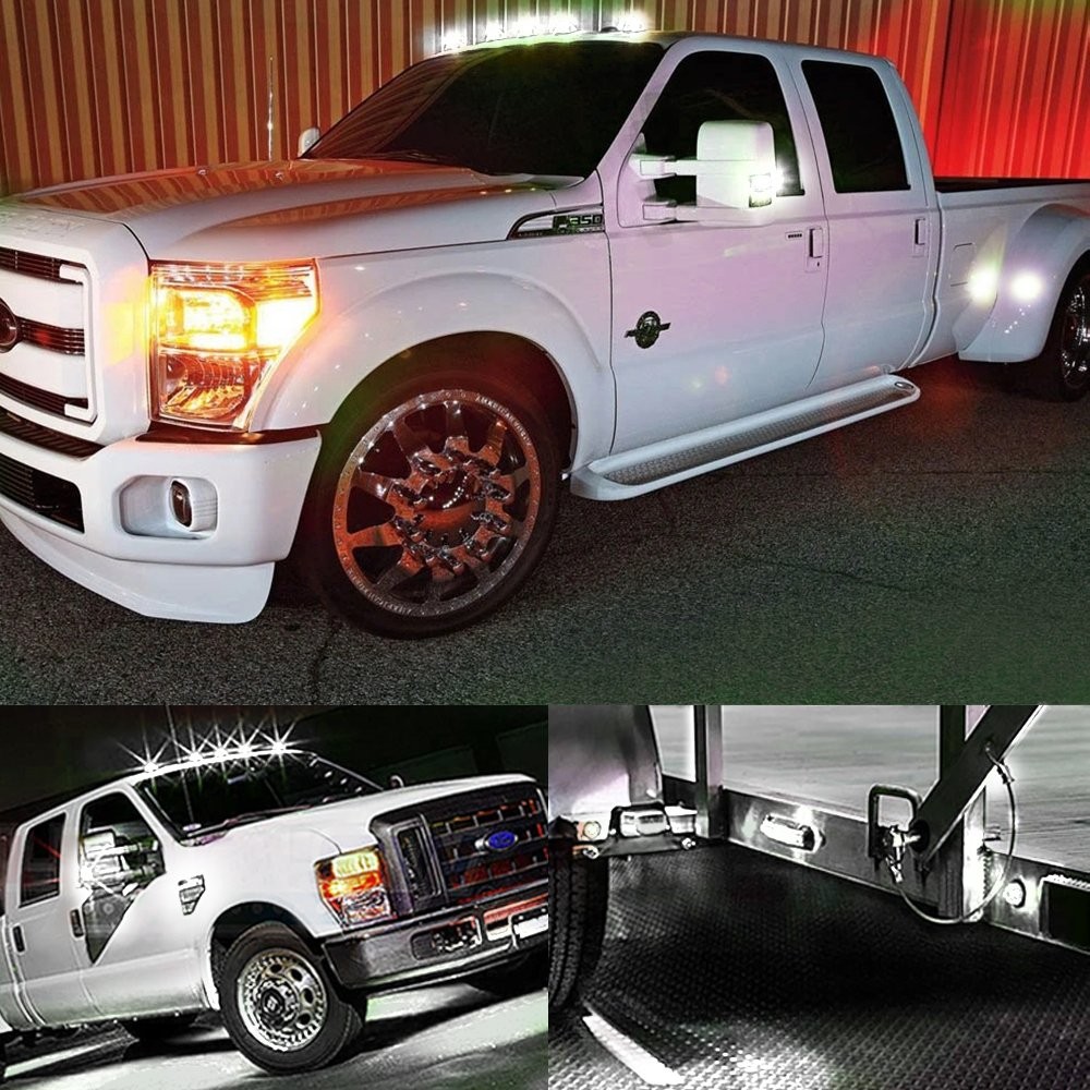 10X White Smoked Side Round Marker lights Truck Trailer 3/4″LED Bullet LightA