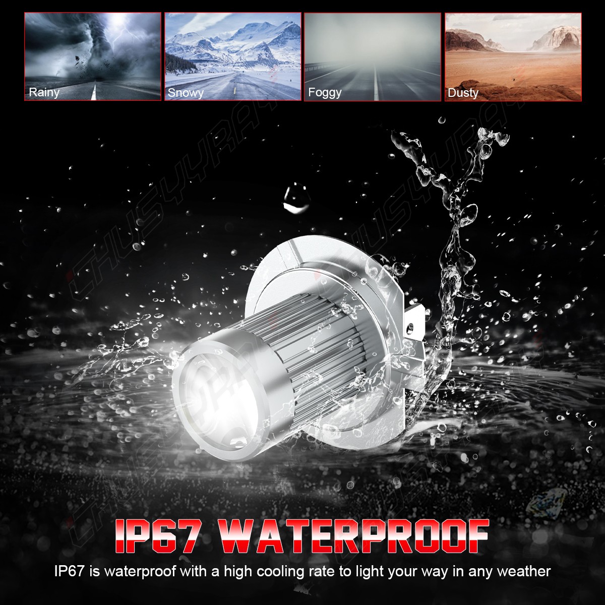 For BMW 2/3/4/5/6/7/X Series H7 Upgrade 6000K Bright White LED Fog Lamp Bulb