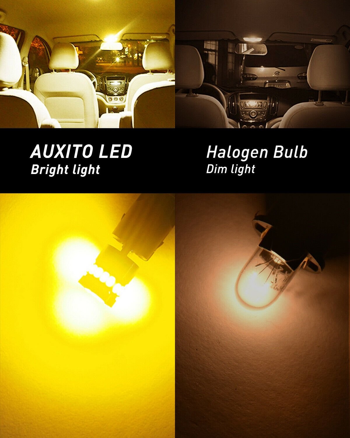 CNABUS Amber/Yellow T10 W5W LED License Plate Interior Light Bulb For Chevy Ford