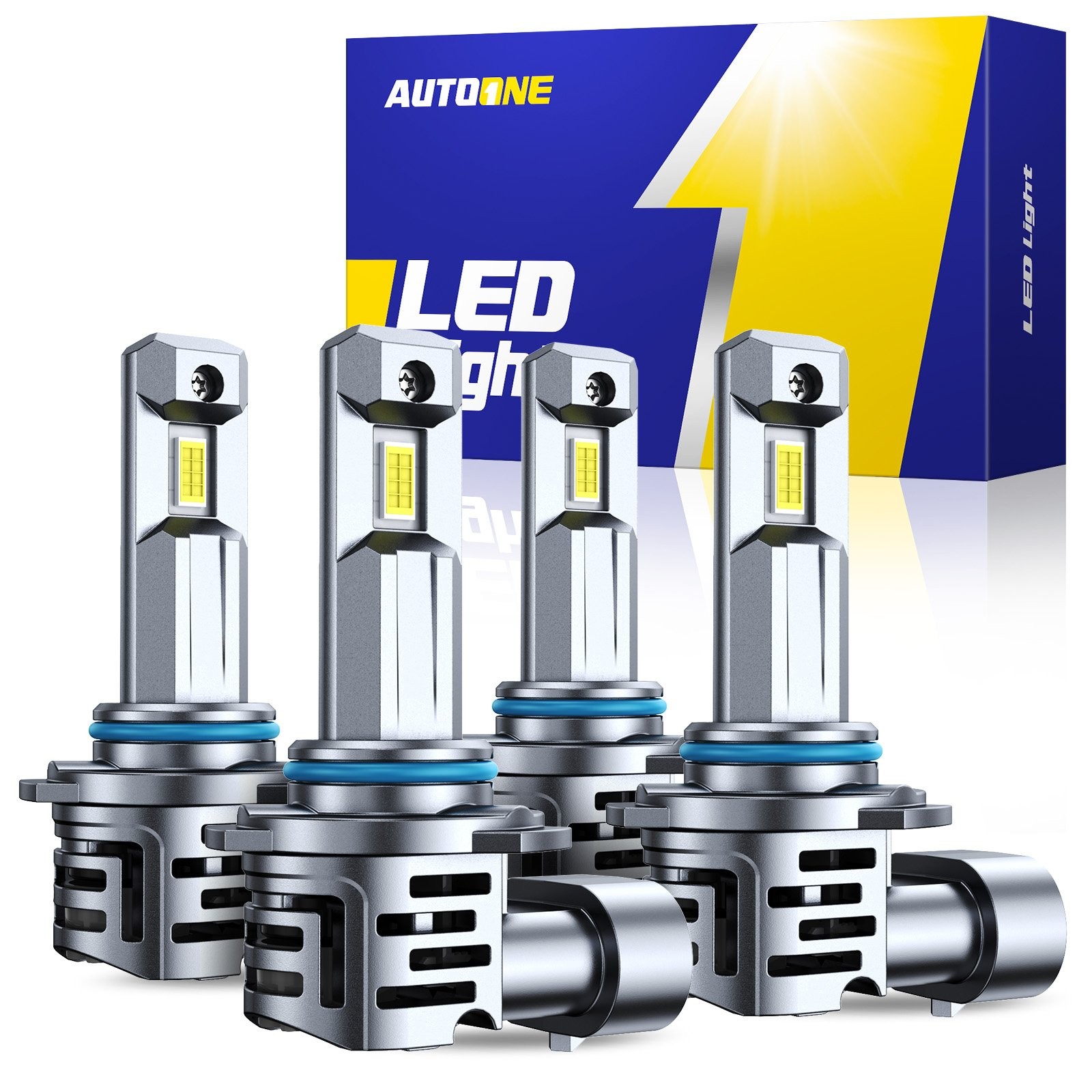 4x AUXITO 9005 H11 LED Headlight Bulbs Conversion Kit High Low Beam Bright White