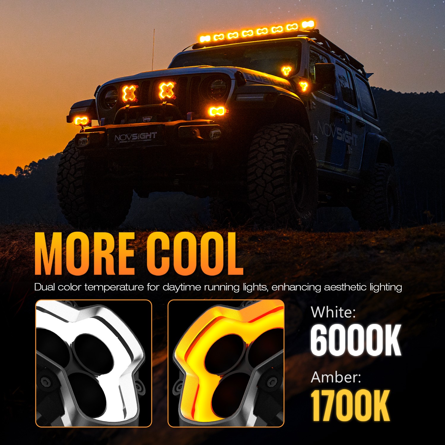 NOVSIGHT HALO Series 3Inch LED Work Light Pods Flood Spot Combo Beam Off Road US